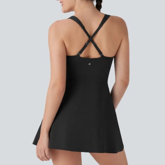NWT Halara Softlyzero QuickDry Zip Corset Backless 2‑in‑1 Mini Active Dress - Picture 5 of 8